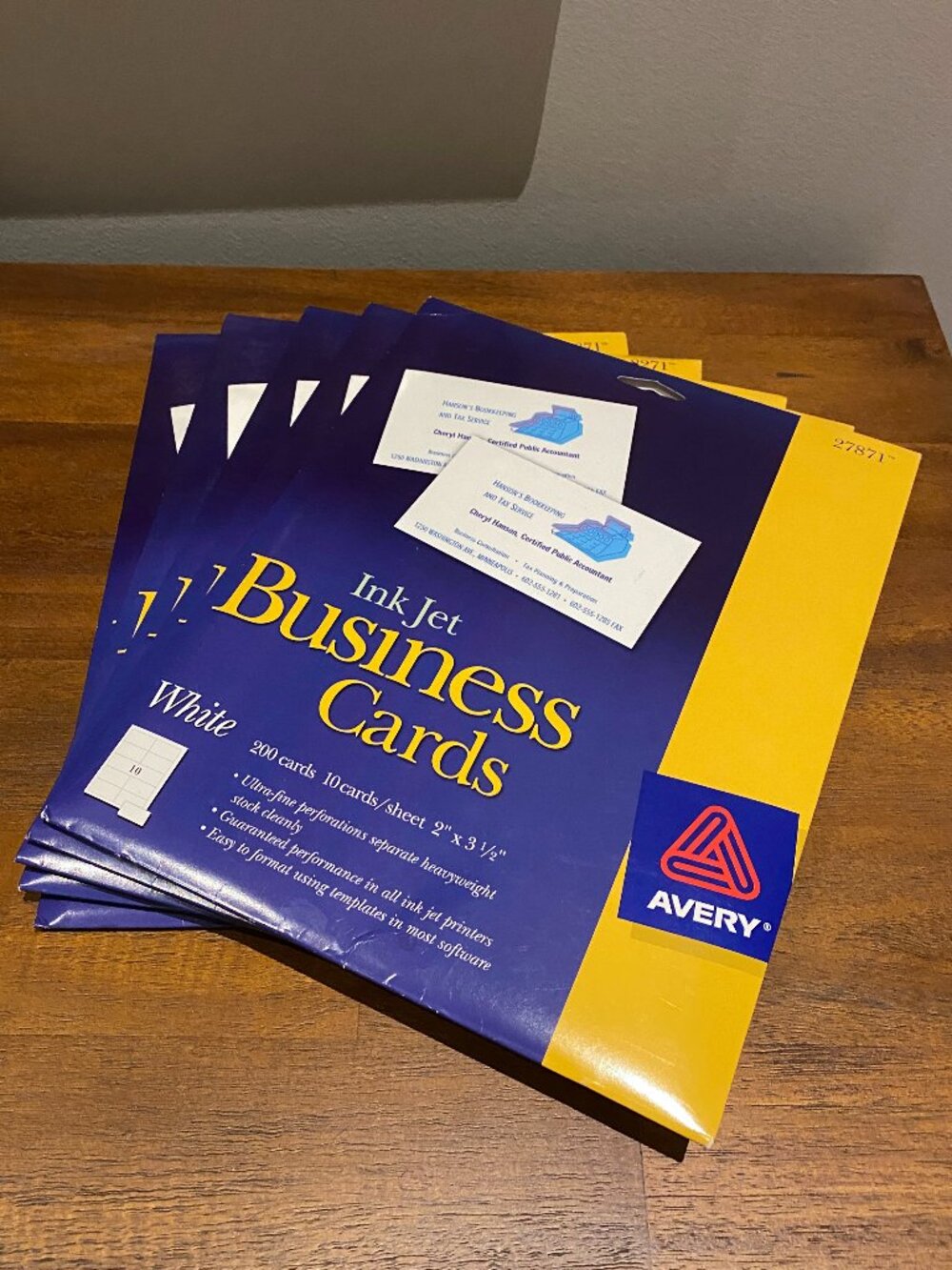 Avery Business Cards Inkjet White 200 Pack x5 - Printable Card Stock